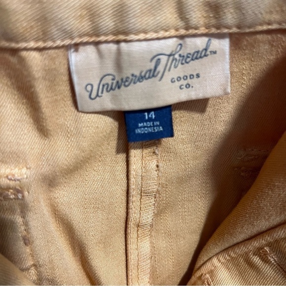 Women’s Button Fly Wide Leg Cargo Pants Universal Thread Yellow Size 14 - Picture 6 of 6